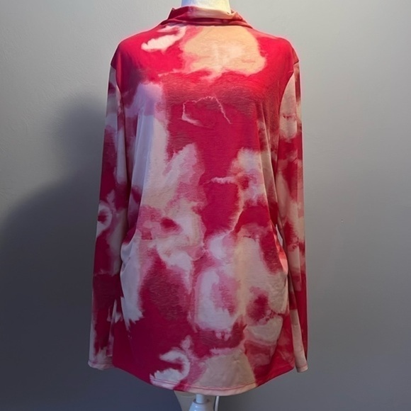 NINE WEST Mock Neck Boho Hippie Stretch Knit Shirt - Picture 3 of 6